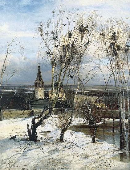 Alexei Savrasov The Rooks Have Come Back was painted by Savrasov near Ipatiev Monastery in Kostroma. Germany oil painting art